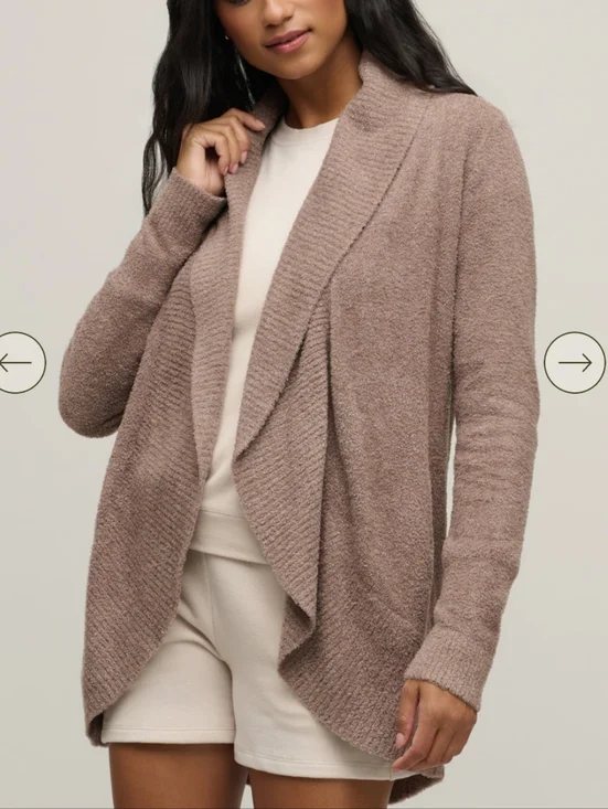 Barefoot Dreams• Cozychic Lite Lounge Open-Front Cardigan - Light Mauve. Sz S - Picture 1 of 12